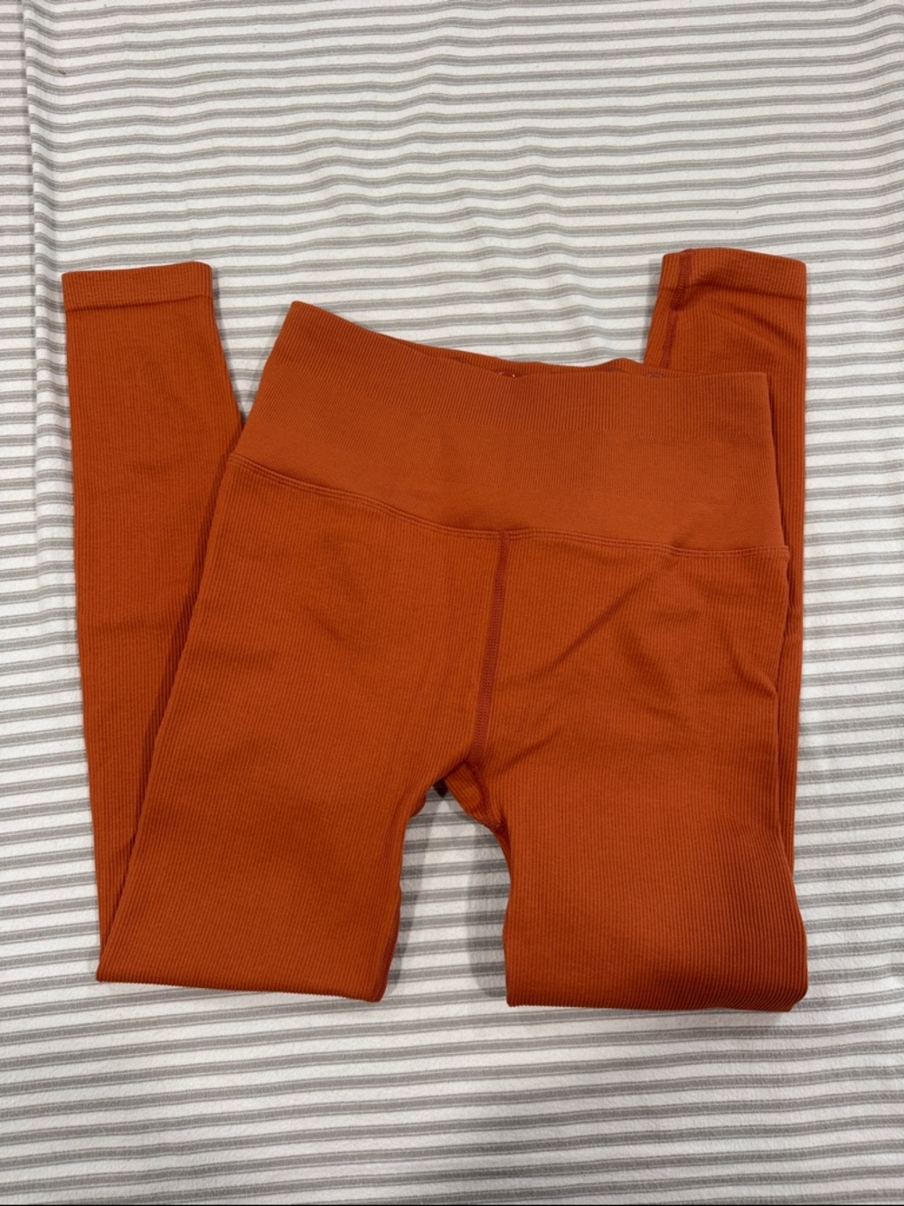 Spiritual Gangster Ribbed Leggings in Rust